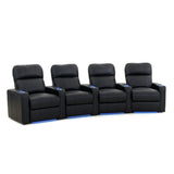 Turbo XL700 4 Seater Curved Bonded Leather Home Theater Seating