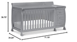 Kalani 4-in-1 Convertibe Crib and Changer Combo in Gray