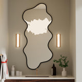 Irregular Wavy Wall Mirror Mirror Asymmetrical Shaped Mirror Aluminum Alloy Framed Big