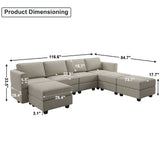 Modular Sectional Sofa U Shaped Sectional Couch with Reversible Chaises