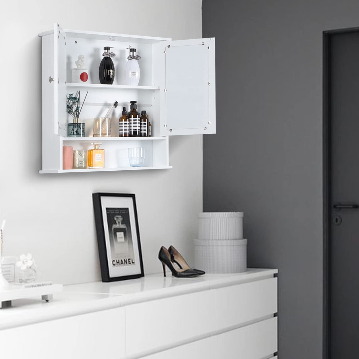 Bathroom Medicine Cabinet with Mirror and Adjustable Shelf