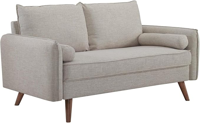 Revive Contemporary Modern Fabric Upholstered Sofa In Teal