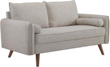 EEI-3091 Revive Contemporary Modern Fabric Upholstered Loveseat In Beige