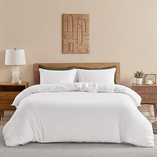 100% Linen Duvet Cover, Pure Natural French Flax Linen with 8 Corner Ties