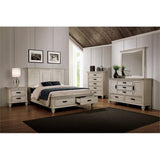 Franco Queen Bed 5-Piece Set, Distressed White