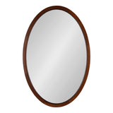 Hogan Farmhouse Oval Framed Wall Mirror, 24 x 36, Dark Walnut, Decorative Traditional