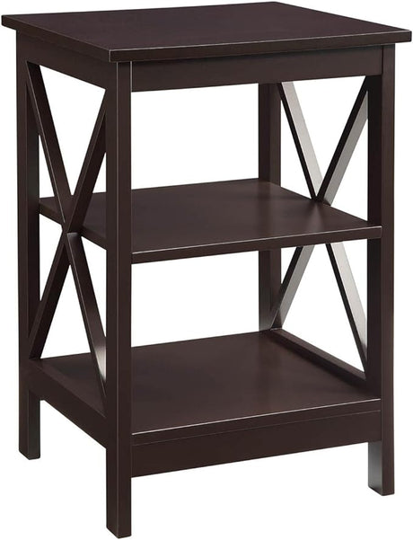 Oxford End Table with Shelves, Gray