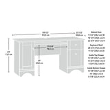 Miscellaneous Office Computer Desk with Drawers, Soft White