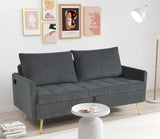 W Modern Velvet Loveseat Sofa Couch with Storage