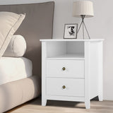 Modern Nightstands - Set of 2 White Night Stand for Bedroom, Bedside Table