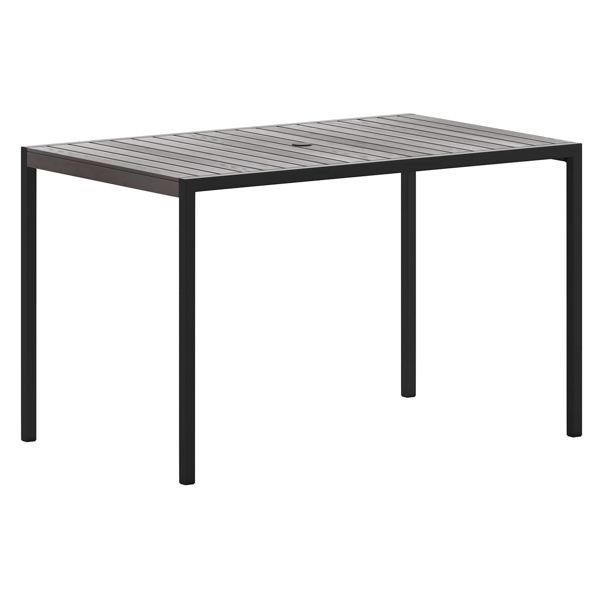 Lark Outdoor Dining Table with Synthetic Gray Wash Teak Poly Slats