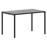 Lark Outdoor Dining Table with Synthetic Gray Wash Teak Poly Slats
