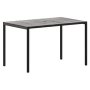 Lark Outdoor Dining Table with Synthetic Gray Wash Teak Poly Slats