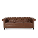 Christopher Knight Home Parkhurst Sofas, Cognac + Dark Brown