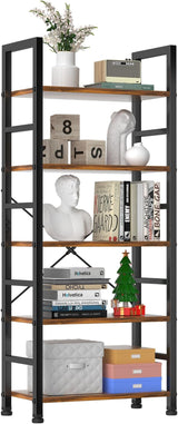 Book Shelf, 5 Tier Bookcase, Tall Bookshelf Modern Book Case for Books, Garage Kit
