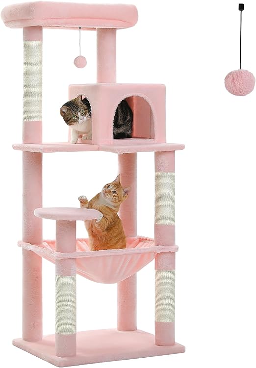 56.3'' Tall Cat Tree for Indoor Cats Multi-Level Cat Tower