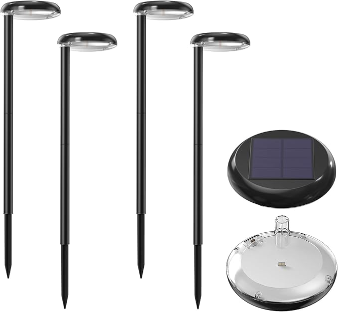 Solar Pathway Lights - Super Bright 300 Lumens with 2-in-1 Warm White & Daylight Color