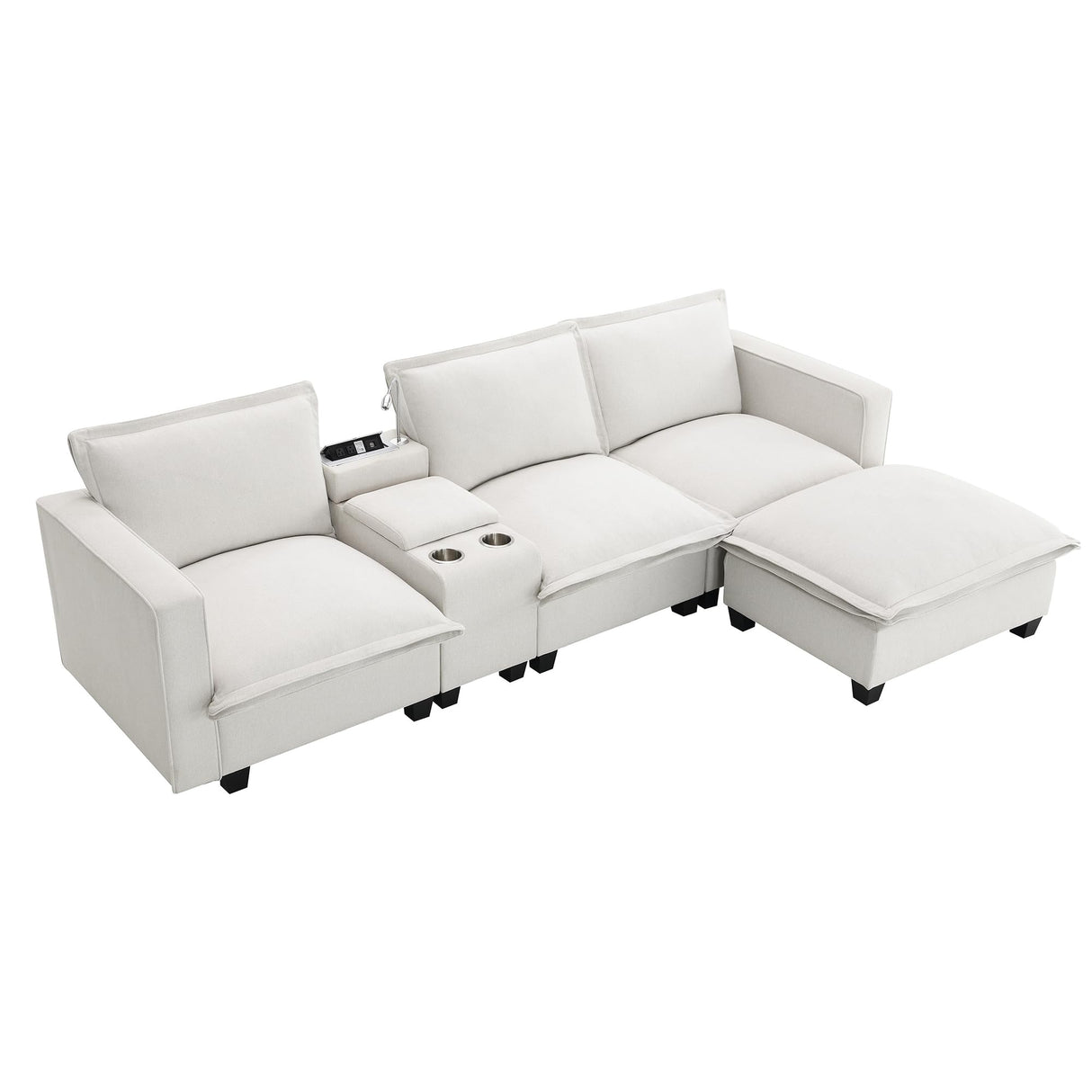 Modern Sectional Comfy Cloud Sofa,4 Seat Chenille Modular Couch