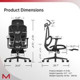 M2-MT Ergonomic Office Chair High Back Desk Chair with Large Elastic Adaptive Lumbar