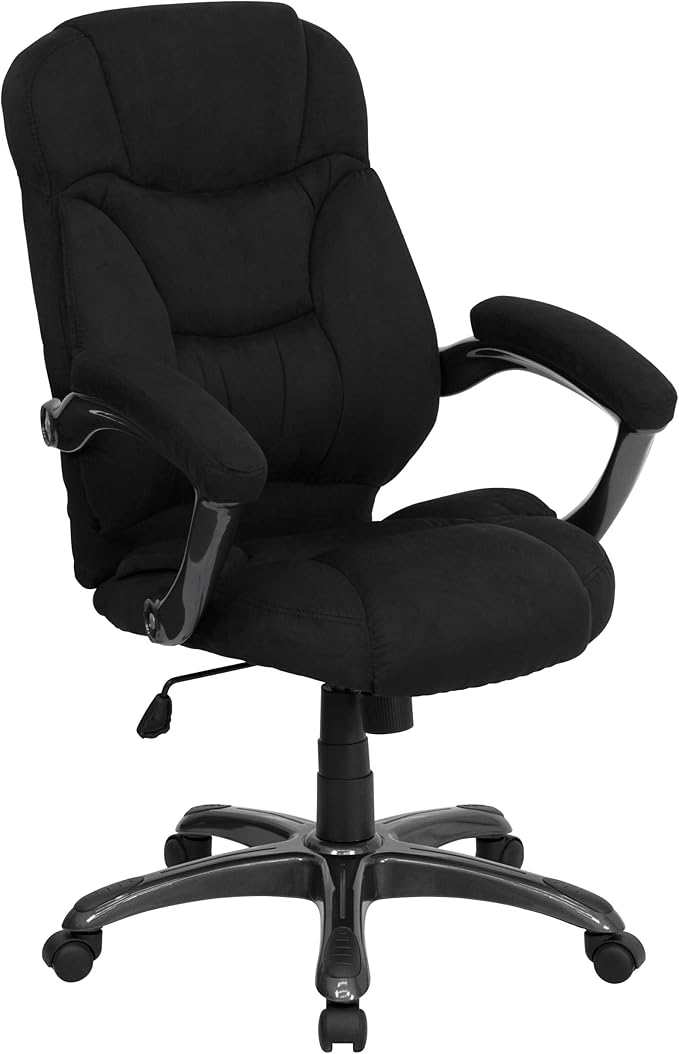 Jessie High Back Black Microfiber Contemporary Executive Swivel Ergonomic Office Chair