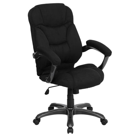 Jessie High Back Black Microfiber Contemporary Executive Swivel Ergonomic Office Chair