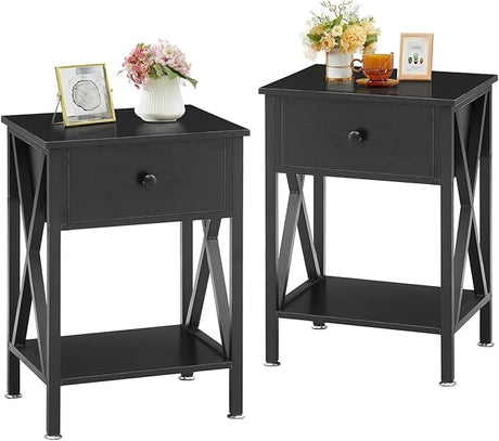 Night Stands for Bedroom Nightstand Bedside End Tables with Drawer Storage