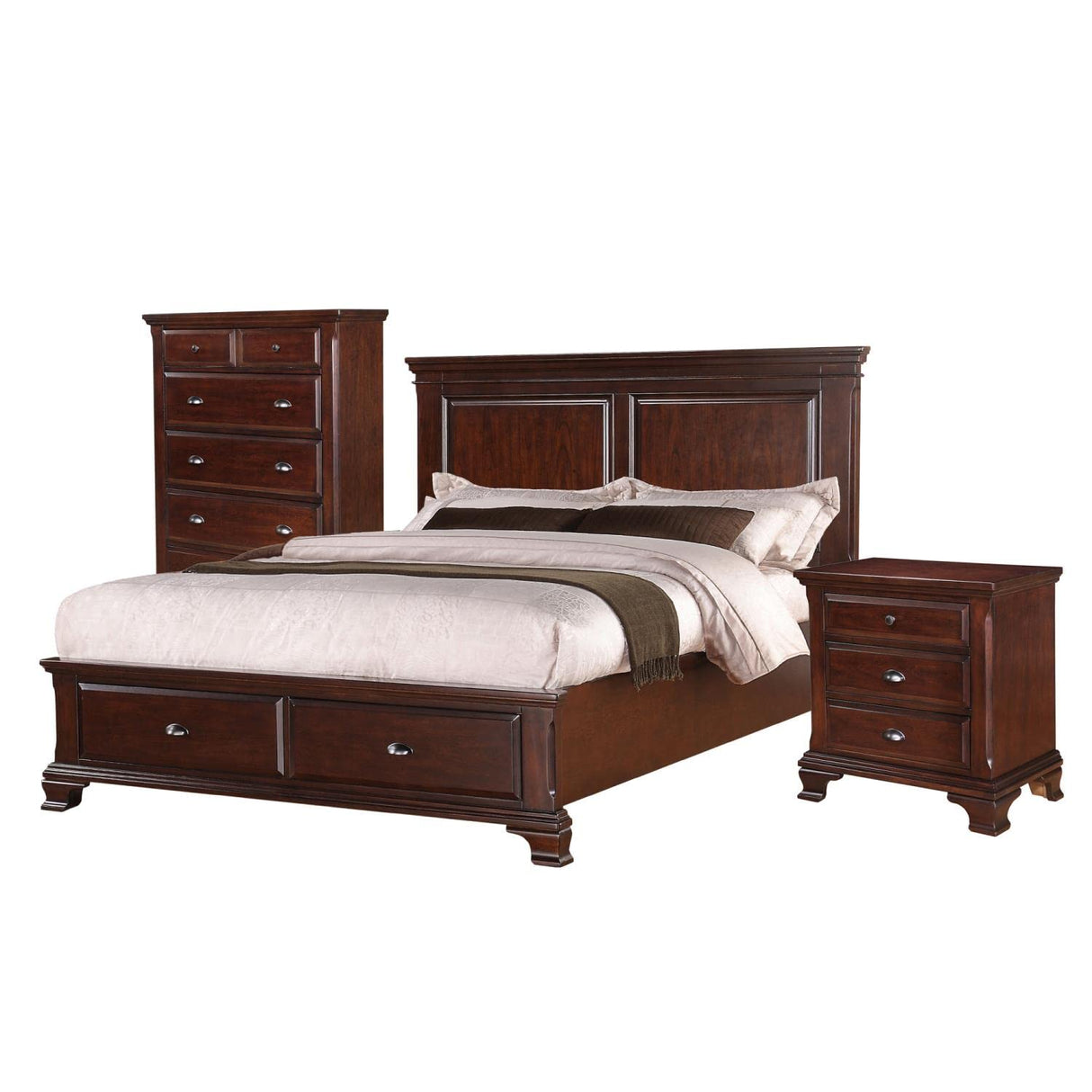 Brinley 3-Piece Queen Bedroom Set in Cherry