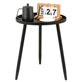 Decent End/Side Tables - Small Round Accent Table, Metal Black Narrow Night Stands