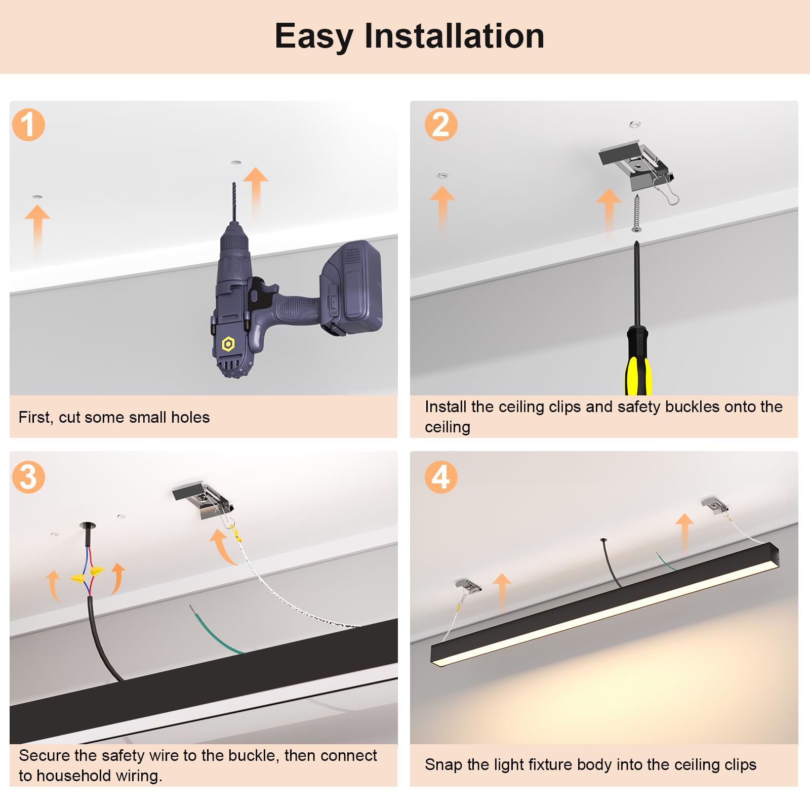 Modern LED Ceiling Light with Remote - 39.1 inch Dimmable