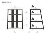 4-Tier AV Media Stand Corner Shelf Stand Wooden Corner Shelves Component Cabinet