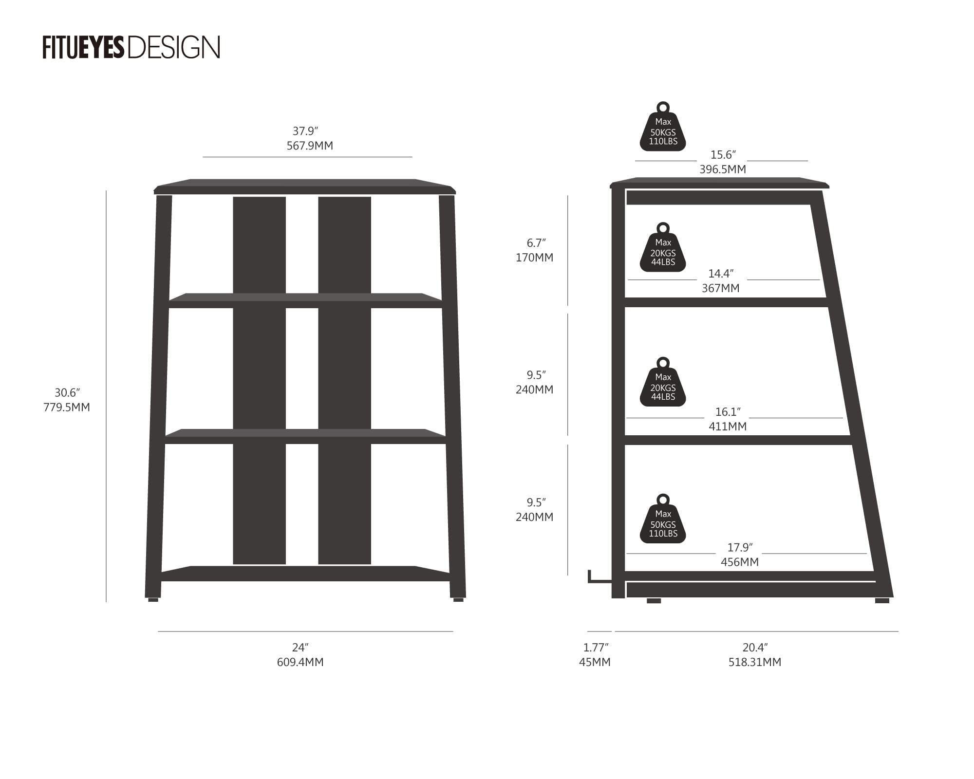 4-Tier AV Media Stand Corner Shelf Stand Wooden Corner Shelves Component Cabinet
