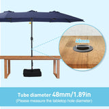 15ft Double Sided Patio Umbrellas with Base Included,