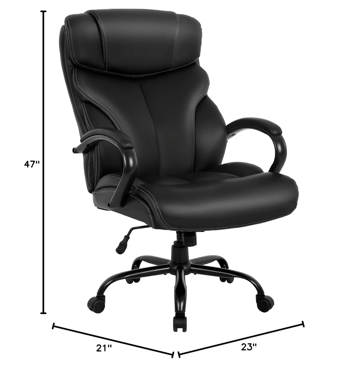 Office Chair Big and Tall 500lbs Wide Seat Desk Chair with Lumbar Support Arms High