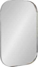 Rollo Midcentury Rounded Rectangle Mirror, 20 x 30, Gold, Modern Metal Framed Mirror