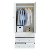 Wardrobe Closet Armoire, 71 "Wardrobe Armoire Wooden Closet with 4 Doors