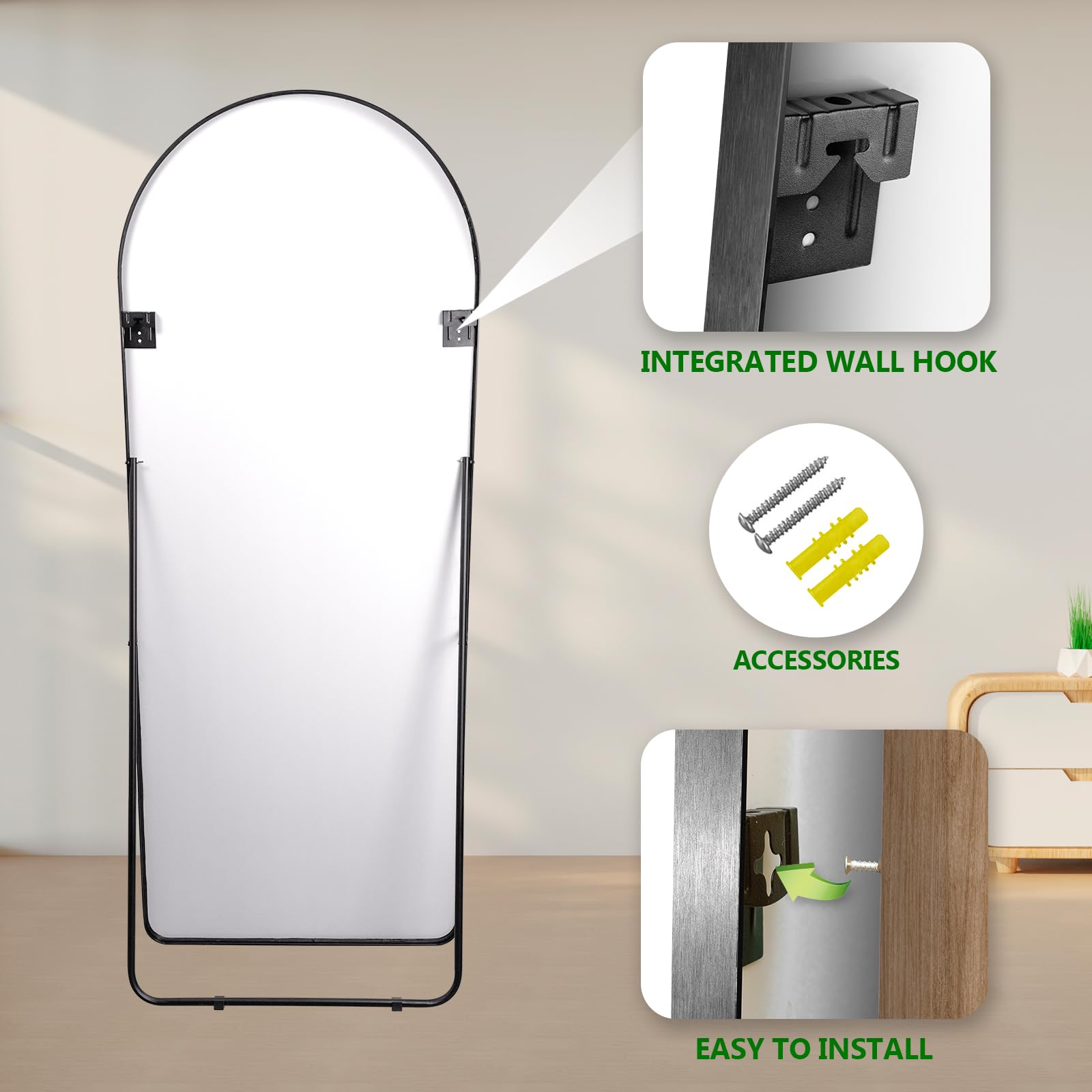 Floor Mirrors Full Length Mirrors  Arched Floor Mirror