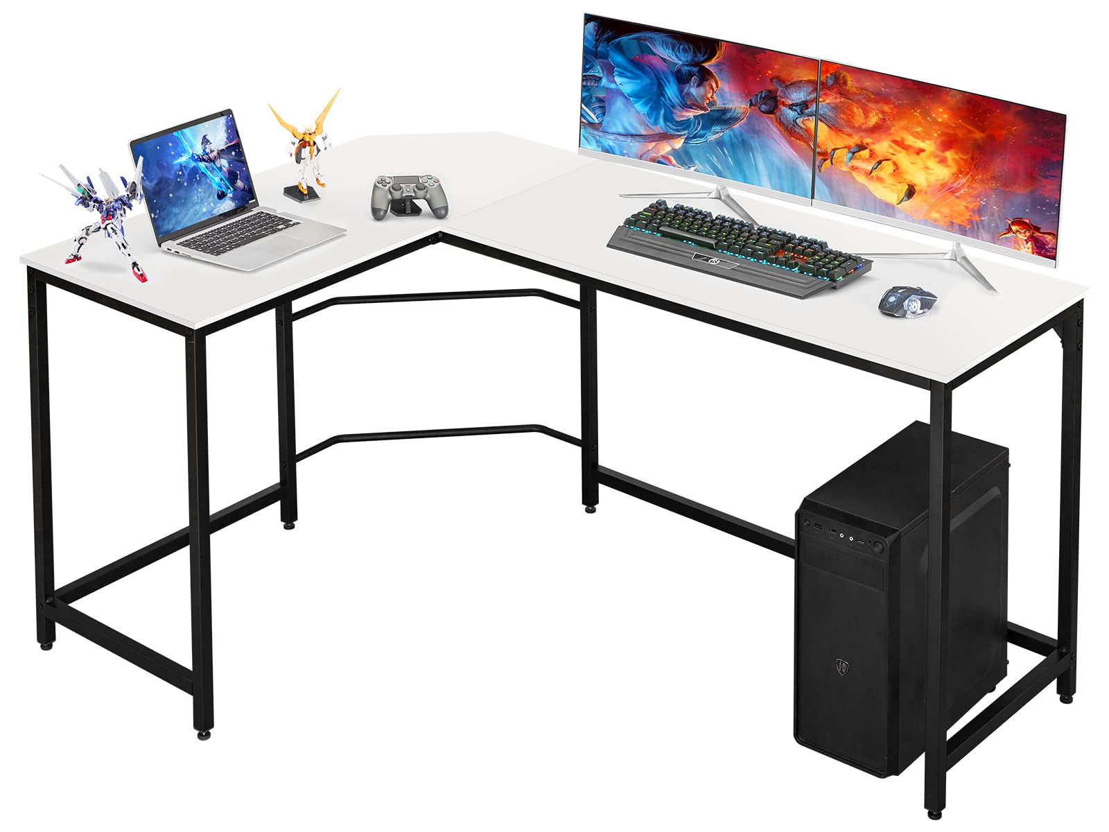 L Shaped Desk Corner Gaming Computer Desk 62inch Home Office Workstation