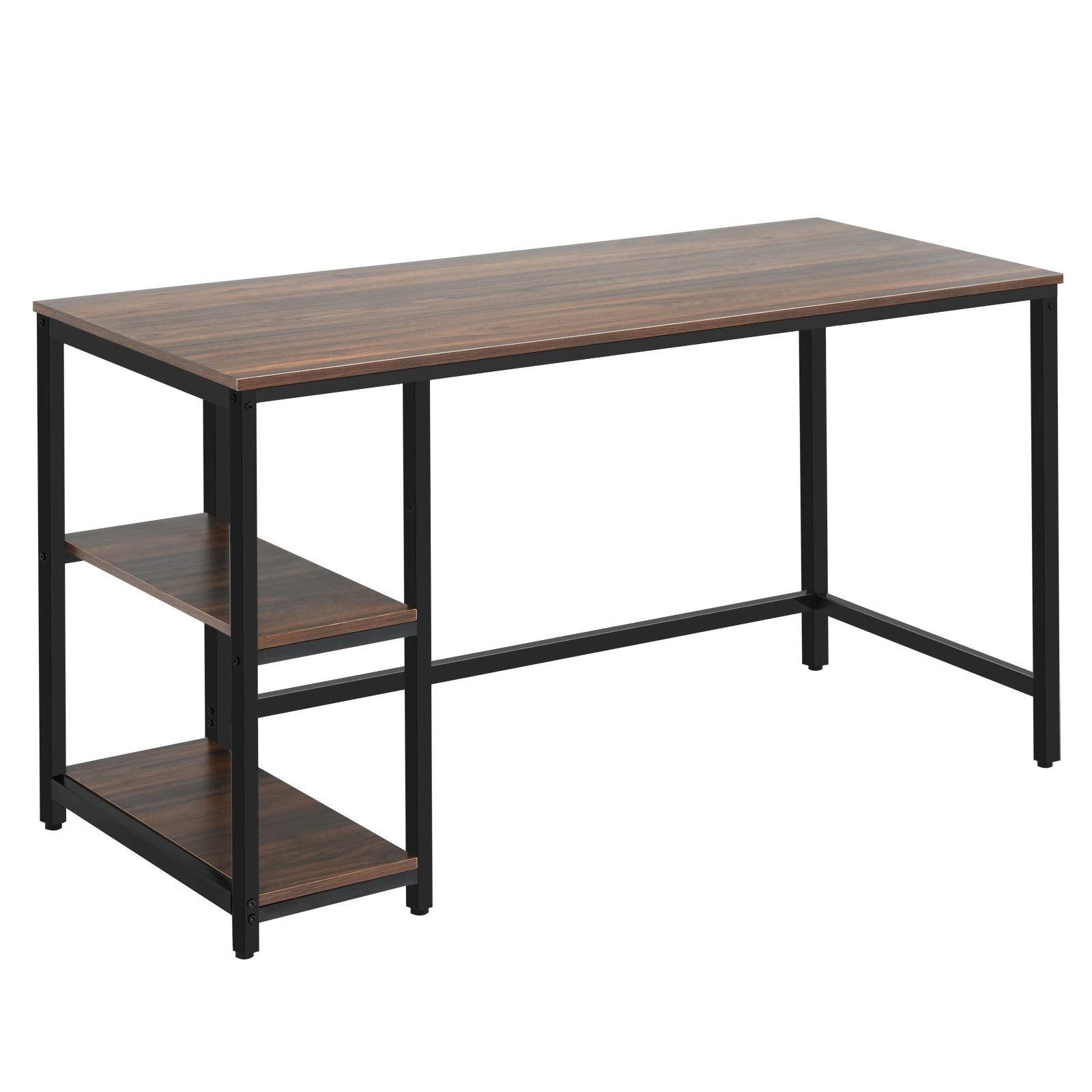 Home Office Computer Desk with 2 Storage Shelves, Industrial Study Writing Desk Workstation Laptop