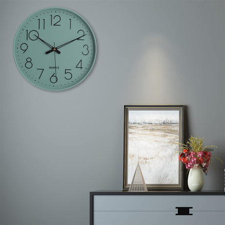 Wall Clock 12" Silent Non Ticking Arabic Numeral Clock Round Decorative Wall Clock for Office,