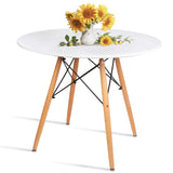 Round White Dining Kitchen Table Modern Leisure Table 31.5"