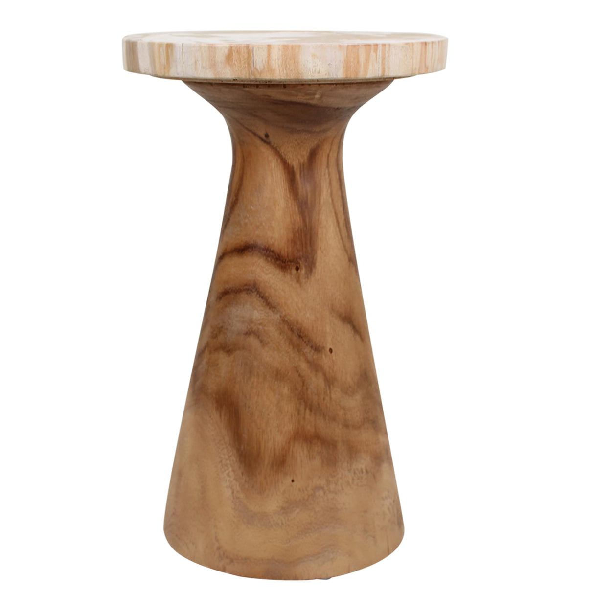 Indigo Road by Egypt Sherrod Kayu Petrified Wood Pedestal Side Table Brown