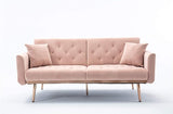 Velvet Futon Bed Couch, Velvet Upholstered Mid Century Sofa Sleeper for Living Room