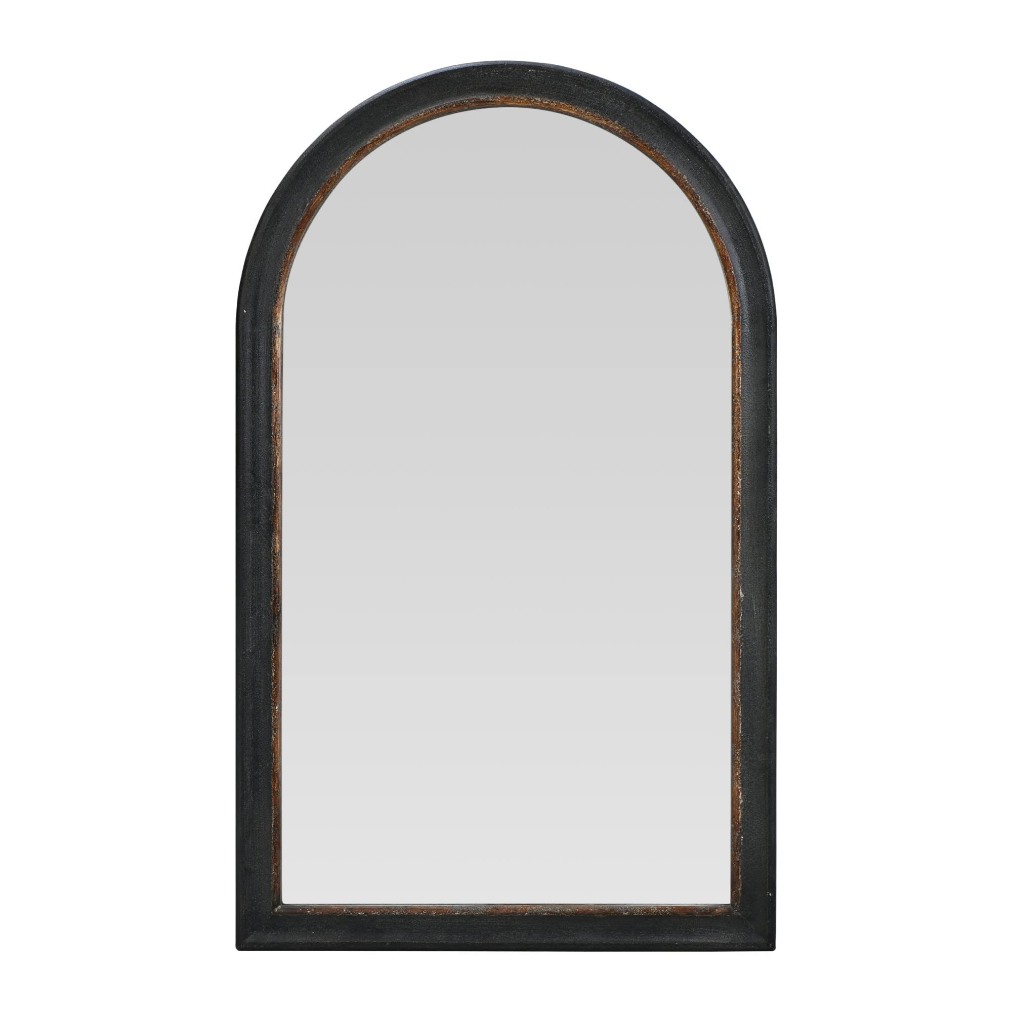 Distressed Black Wood Framed Wall Mirror