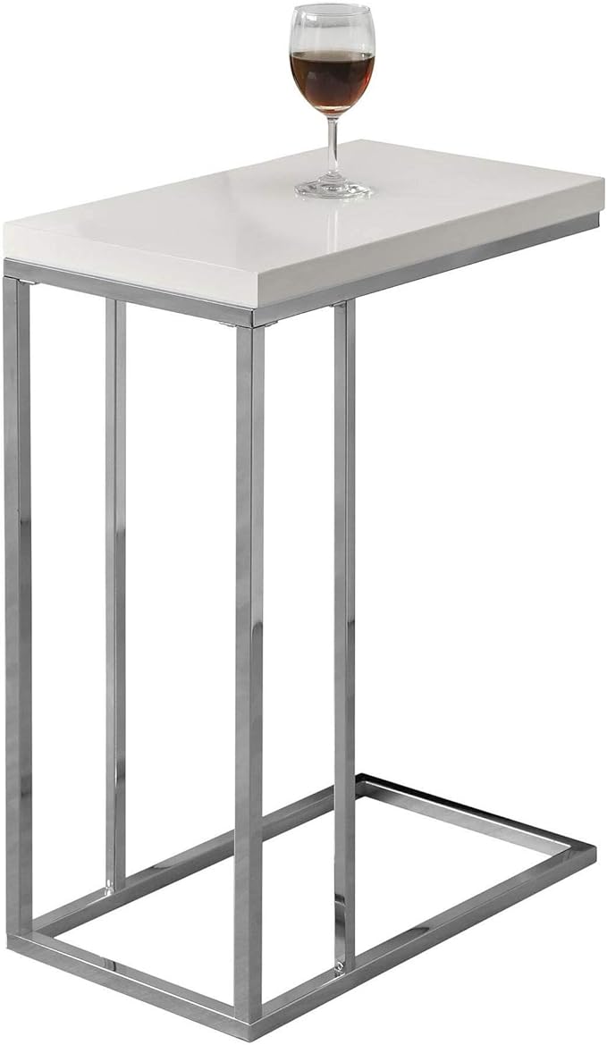 ModiFlex C Shaped Grey Snack & Side Table – Slim Table for Couch or Bed