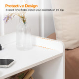 Nightstand with Charging Station, Modern Night Stand with LED Lights