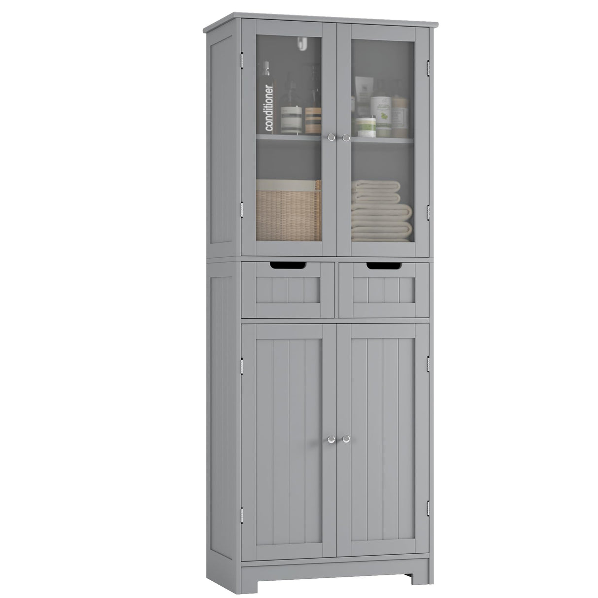 67" Tall Bathroom Storage Cabinet, Freestanding Storage Cabinet