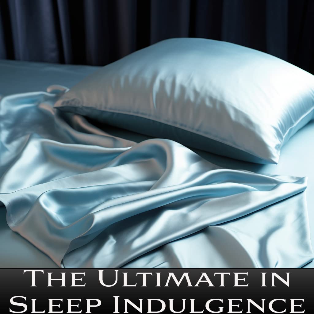 Lunar - Pure 100 Percent Rayon Derived from Bamboo Bed Sheet Set w/Corner Straps, for Hot Sleepers, Soft, Lightweight, Extra Deep Pockets 18” (One Set) (Glacier Blue, Split King)