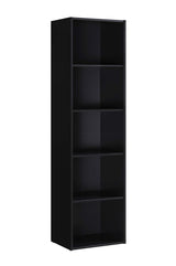 Import 5 Shelf Bookcase, Black