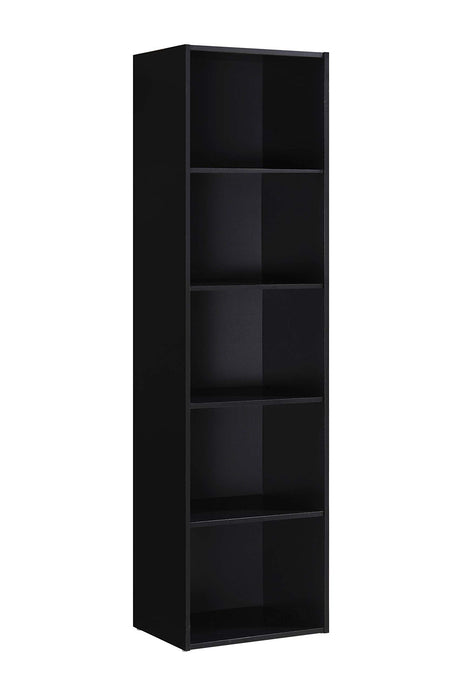 Import 5 Shelf Bookcase, Black