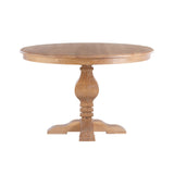 Rustic Honey Natural Pedestal Round Top Sophia Dining Table